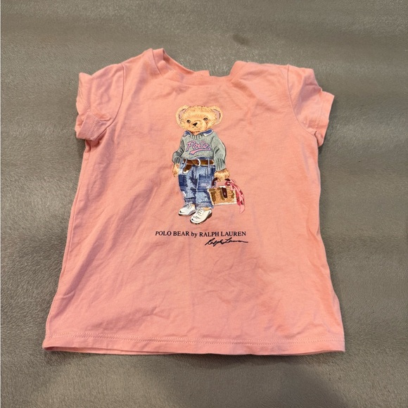 Ralph Lauren Kids Peach Bear Graphic Tee. Size 12 months - Picture 1 of 6